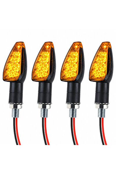 zola Top Bottom Set of 4 motorcycle/scooter/ATV turn signals, 14 LEDs, orange...