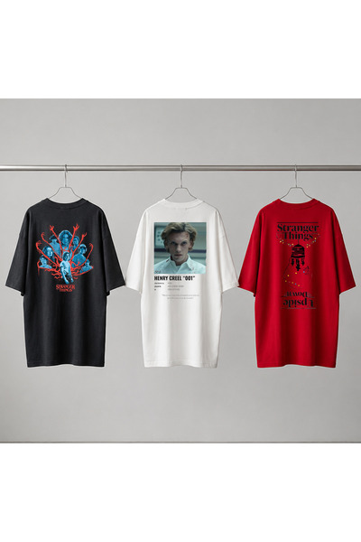 Grafftee Clothing Set od 3 Stranger Things majice sa specijalnim dizajnom, un...