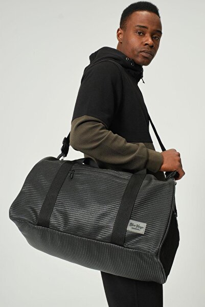 Miami Beach Black Faux Leather Multi-Purpose Lightweight Unisex Travel Duffel...