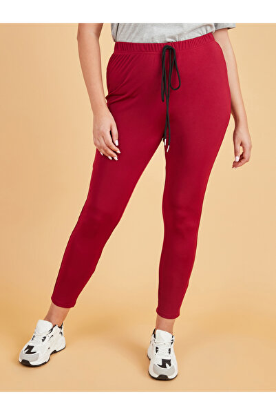 Styli Plus Drawstring Waist Detail Solid Leggings