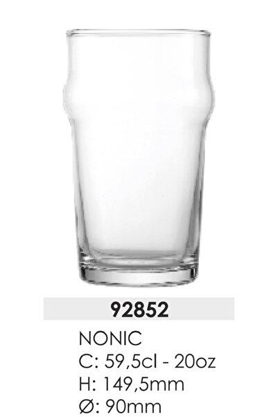 Uniglass Nonic beer glass, glass, 595 ml, Sheer