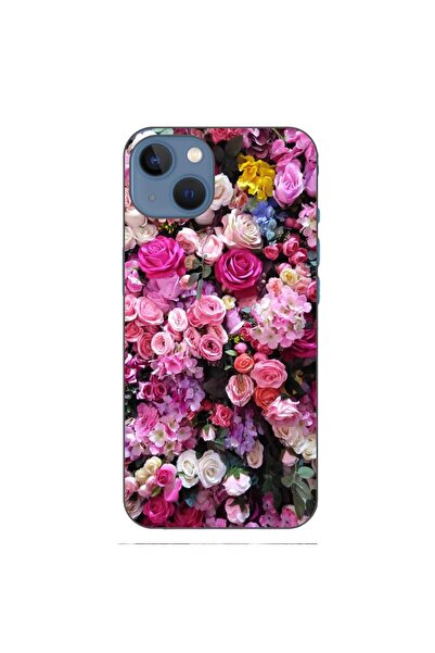 OEM Husa compatibila cu Apple iPhone 13 Silicon Gel Tpu Model Trandafiri Roz