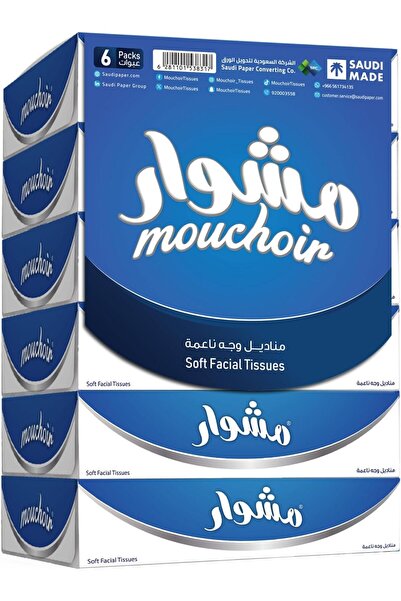 MOUCHOIR Facial Tissues 2-Ply X 90 Sheets, 6 Pieces - Pack Of 1