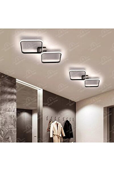 Elektroyou Mondi Kare Siyah Modern Ultra Süper Beyaz Ledli Avize 1 Adet
