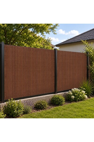 Stef's Cat Garden Privacy Fence Panel, PVC Slats That Imitate Bamboo, UV Prot...
