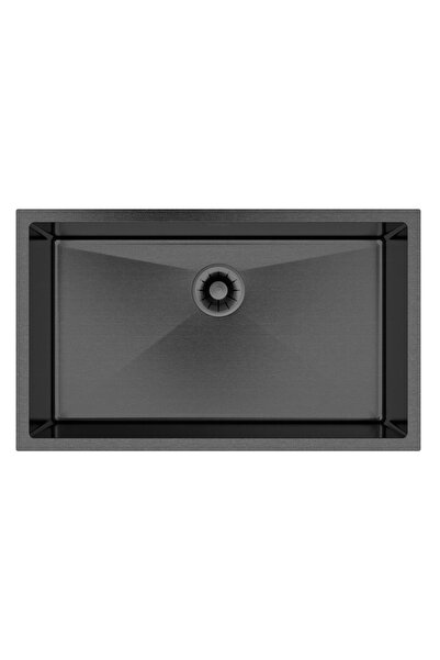 Granitan Chiuveta Inox Negru Mat SILVO75, 750x450mm, set complet cu sifon man...