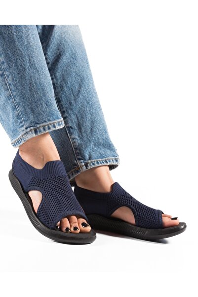 ALOGO Women's Blue Sandals Made of Textile Material EOIU
