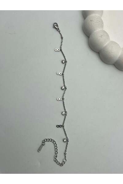 BİJU YILMAZ 26Blk41 - Silver Steel Bracelet with Infinity Detail