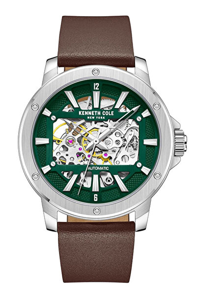 Kenneth Cole Automatuc Skeleton Men's Leather watch KCWGE2237905 || 44MM