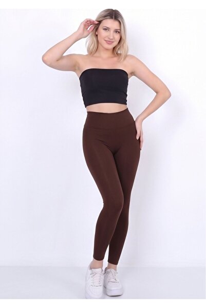 WAYS Women's Brown High Waist Diving Tights for Fitness & Daily Activities