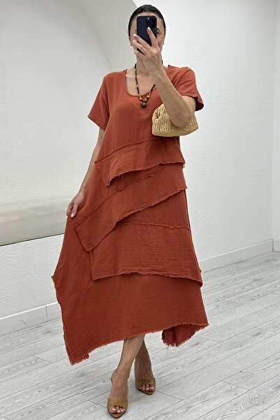Act Pepicino Kids&Boutique Kiremit Oversize Müslin Elbise 3866