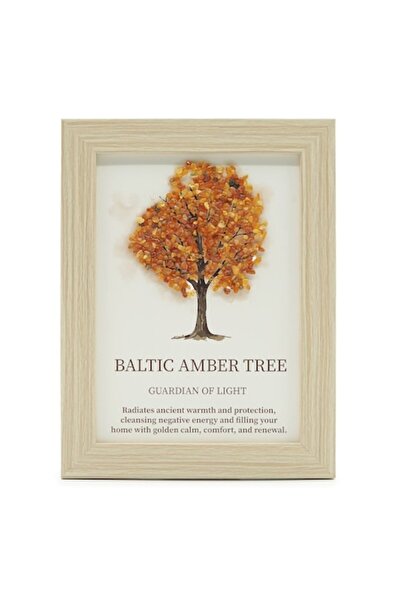 Ancient wisdom Painting with Semi-Precious Stones - Tree of Life - Baltic Amber