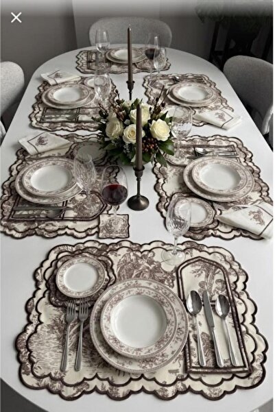 HİFA Ocean Linen American Service Set for 6 People (19 Pieces)