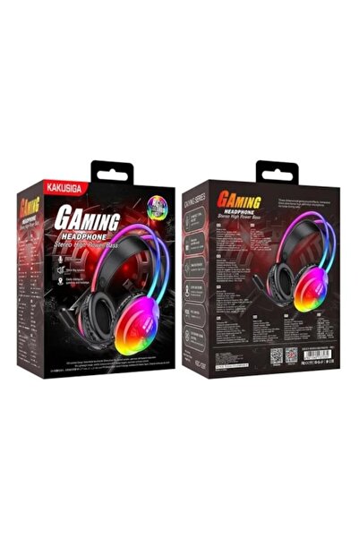KAKUSİGA Căști de gaming - KakuSiga, Lumină ambientală, Negru