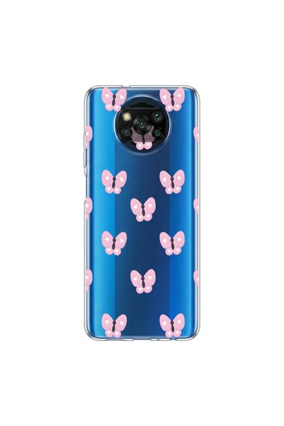 PPKin Poco X3 Pro Compatible Butterfly 2 Design Transparent Case