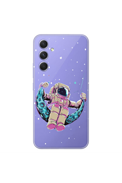 Other Samsung A55 Astronaut swinging on the moon Transparent Silicone TPU Θήκη