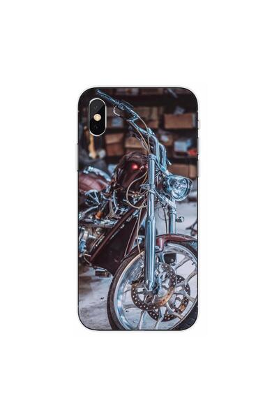 OEM Husa compatibila cu Apple iPhone X Silicon Gel Tpu Model Harley Garage