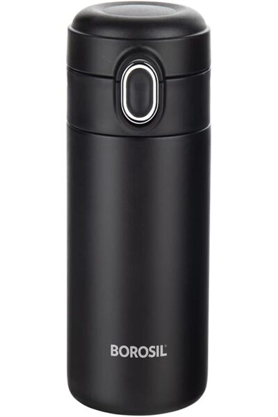 Borosil BT300BLK126 Double Wall Vacuum Insulated Stainless Steel Travel Mug w...
