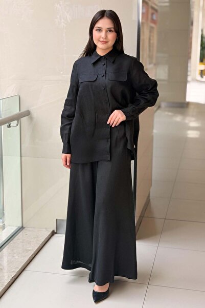 MISS DALIDA Missdalida Geniş Paça Keten Pantolon