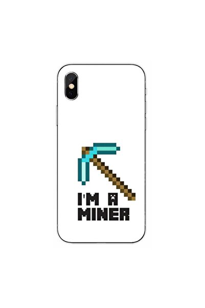 OEM Husa compatibila cu Apple iPhone XS Max Silicon Gel Tpu Model Minecraft M...