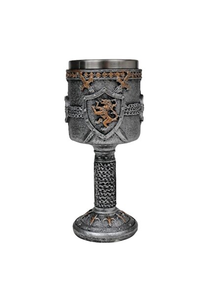 OEM Cupă decorativă medievală, din rășină cu inserție din oțel inoxidabil, 20...
