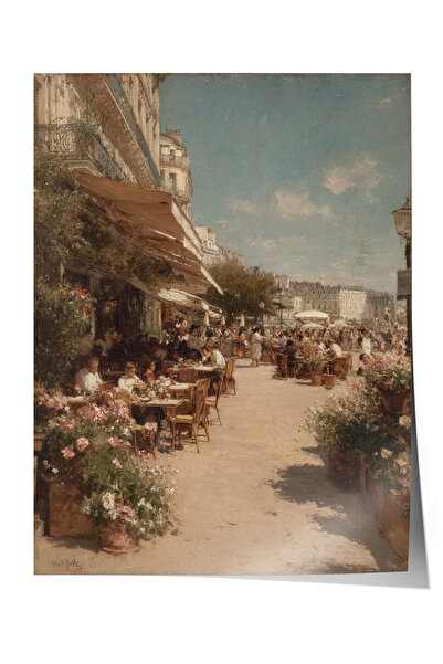 Zestia Βίντατζ αφίσα τοίχου, Αφίσα Floral Cafe Street No: 20115
