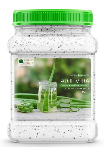 Bliss of Earth Paraben Free Aloe Vera Gel, 1Kg | Pure Natural After Sun & Dai...