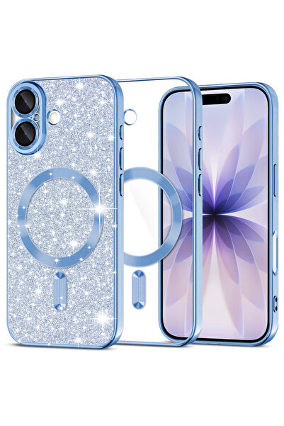 Techsuit Θήκη iPhone 17, Πολυτελής με Γκλίτερ, MagSafe, Αντικραδασμική, Μπλε