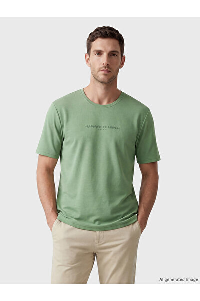 LC Waikiki Ανδρικό T-shirt με στρογγυλή λαιμόκοψη και στάμπα