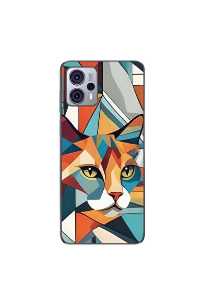 OEM Husa compatibila cu Motorola Moto G13 Silicon Gel Tpu Model Cubic Cat Art