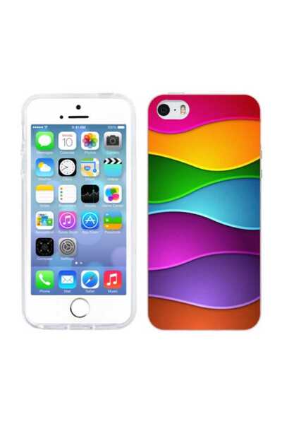OEM Husa compatibila cu Apple iPhone 5S, iPhone 5 Silicon Gel Tpu Model Rainb...