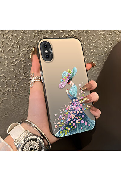 Hontinga iPhone X Uyumlu Silikon Kenar Sert Arka Kılıf Couple Telefon Kılıfı ...