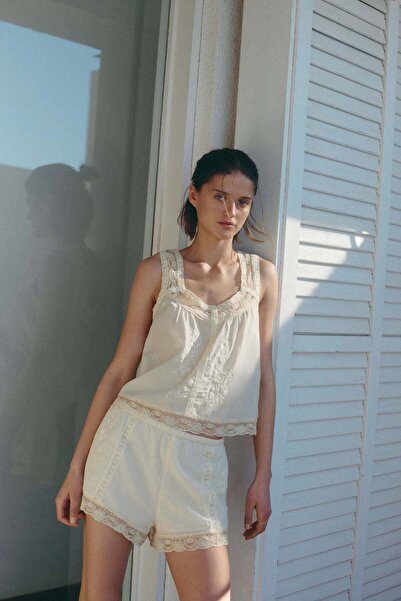 H&M Embroidered viscose-blend shorts