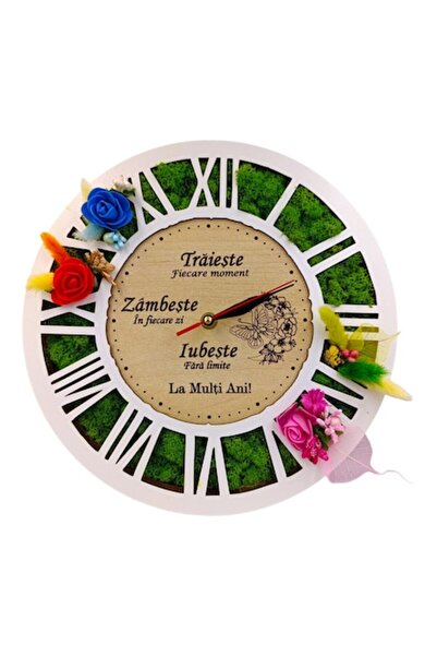 OEM Wall clock with lichens, personalized gift with message for Family/Friend...