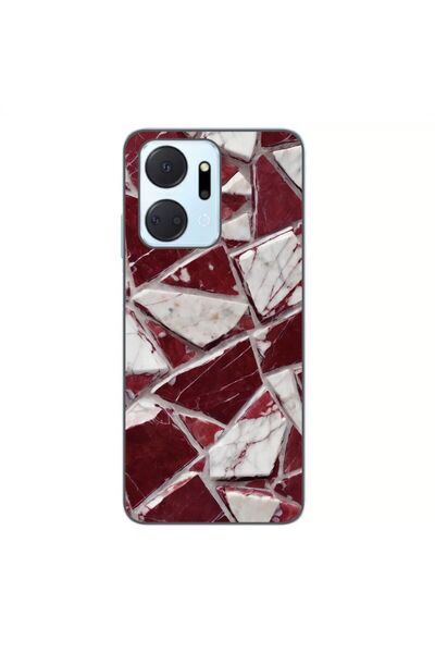 OEM Husa compatibila cu Honor X7a Silicon Gel Tpu Model Broken Glass Red Blood