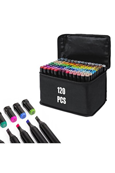 DealsReall Set 120 Markere, cu vârf dublu, uscare rapidă, multicolor. DealsRe...
