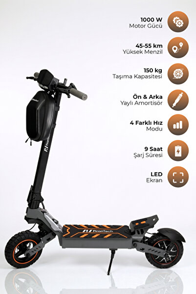 PiranTech F1 Elektrikli Scooter 1000W Güç - Turuncu