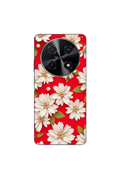 OEM Θήκη συμβατή με Huawei Nova 12i, από σιλικόνη gel TPU, με λευκά λουλούδια...