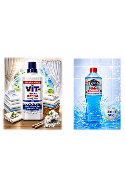 GEMİX Sihirli Formül Derz Kalebodur Fayans Arası Temizleyici 1000 ml & Çamaşı...