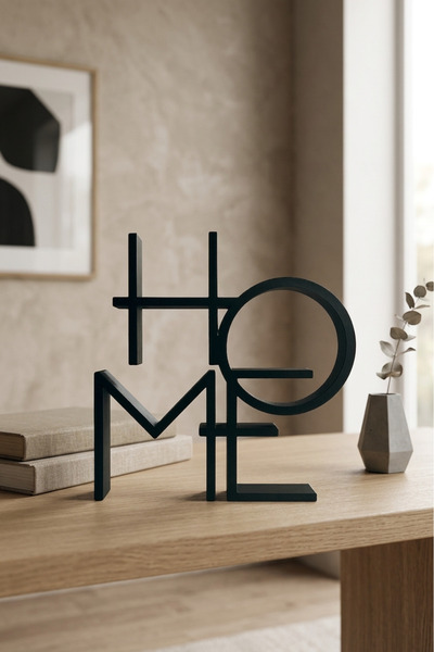 craftopya Dekoratif Home Yazılı Biblo - Modern Ev ve Ofis Masaüstü Aksesuar O...