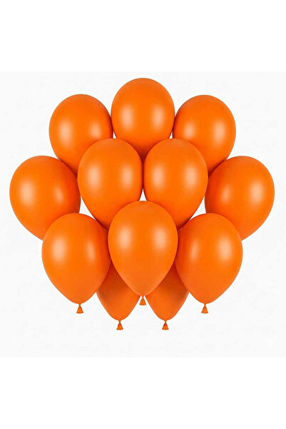BeySüS Orange Color Latex Pastel Balloon (30 cm) - 12 Pieces