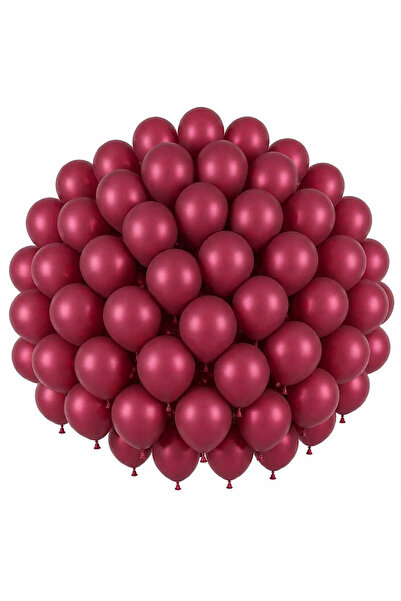 BeySüS Burgundy Color Latex Pastel Balloon (30 cm) - 50 Pieces