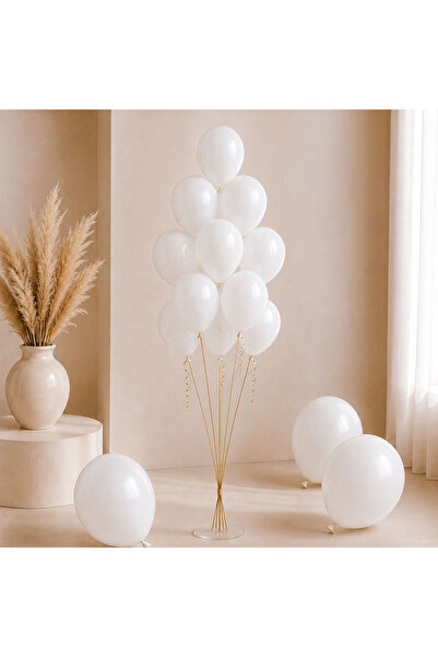 BeySüS White Color Latex Pastel Balloon (30 cm) - 100 Pieces