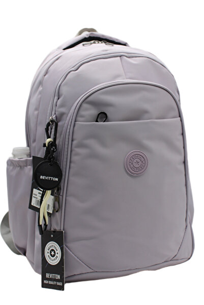 Bevitton Rucsac școlar unisex din țesătură impermeabilă, pudră, lavandă, 1650