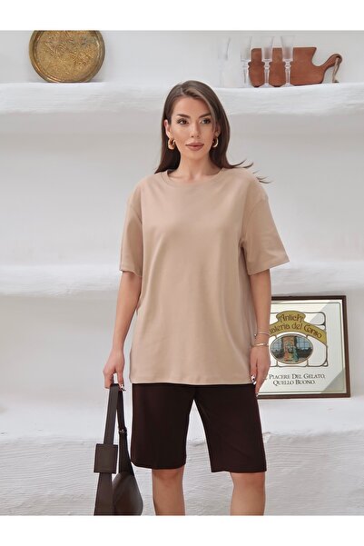 Paw Garage Γυναικείο T-Shirt Mia Interlock Fabric Crew Neck Oversize