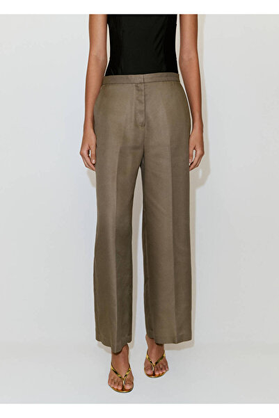 MANGO Woman Yüksek belli lyocell pantolon