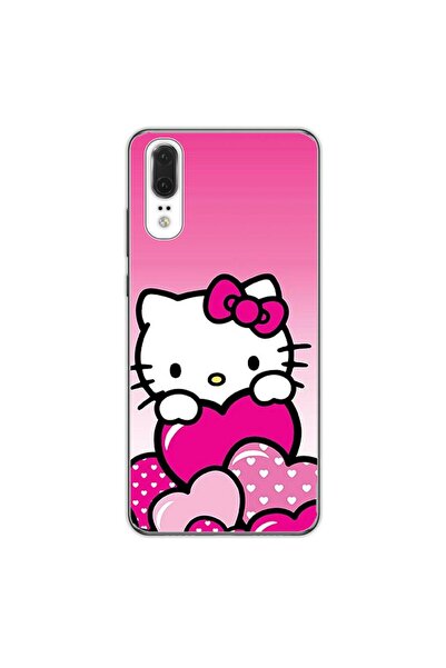 OEM Husa compatibila cu Huawei P20 Silicon Gel Tpu Model Hello Kitty Pink Hearts