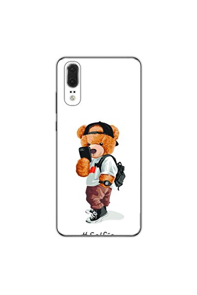 OEM Case compatible with Huawei P20 Silicone Gel Tpu Pattern Bear Teddy Selfie