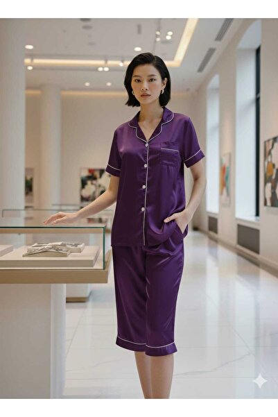Alsadfine innovations Summer Women's Satin Pajama Set - Sophisticated Style a...