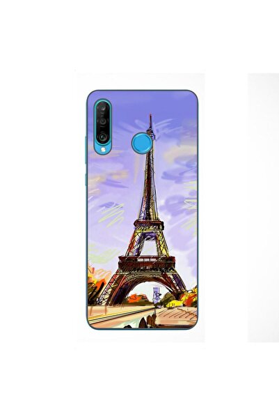 OEM Husa compatibila cu Huawei P30 Lite Silicon Gel Tpu Model Desen Turnul Ei...
